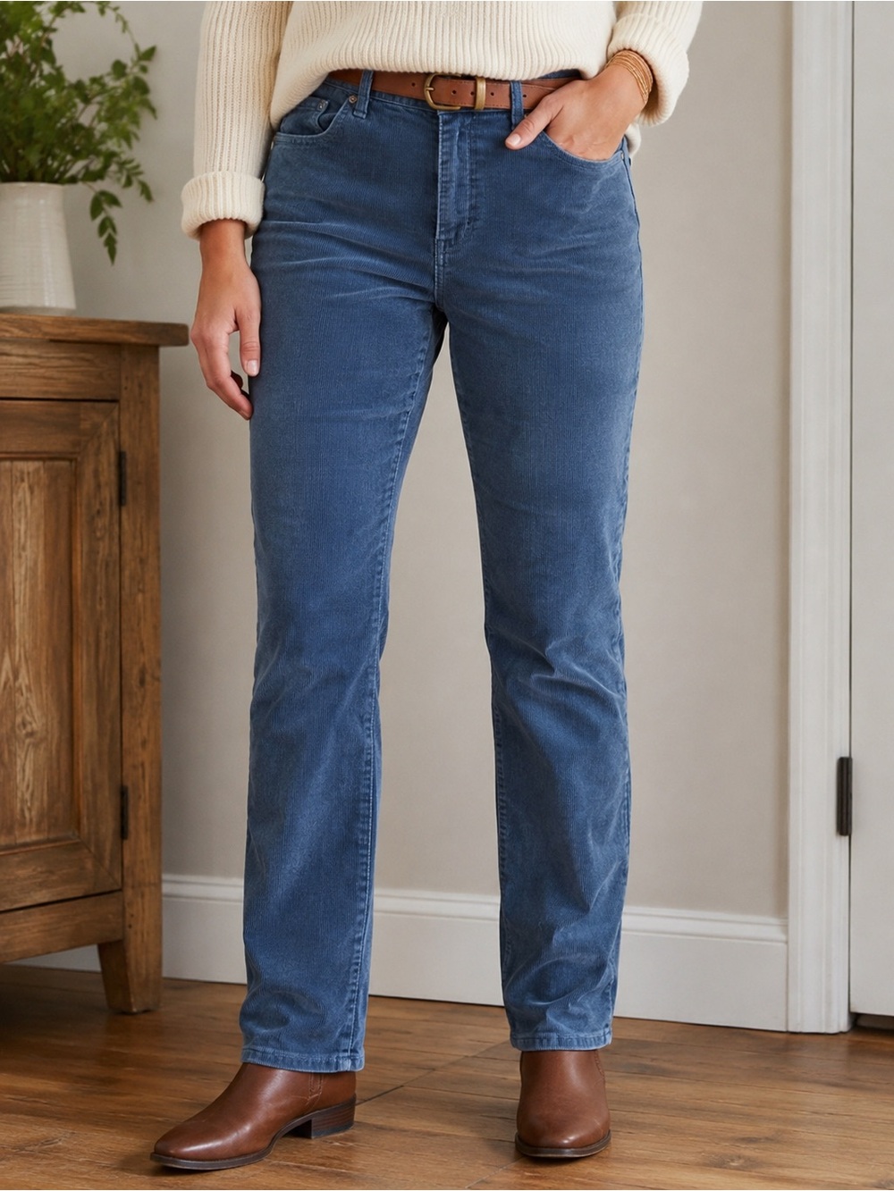 GAP Women’s “Always Skinny” Prettiest Steel Blue Fine Corduroy Pants Sz 30 GUC